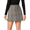 image:imageLYANER Womens Fall Winter Plaid Mini Skirt High Waist Button Zipper Bodycon Pencil Short Skirts with PocketsLight Brown