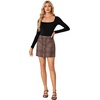 image:imageLYANER Womens Fall Winter Plaid Mini Skirt High Waist Button Zipper Bodycon Pencil Short Skirts with PocketsRed