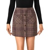 image:imageLYANER Womens Fall Winter Plaid Mini Skirt High Waist Button Zipper Bodycon Pencil Short Skirts with PocketsRed