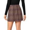 image:imageLYANER Womens Fall Winter Plaid Mini Skirt High Waist Button Zipper Bodycon Pencil Short Skirts with PocketsRed