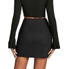 image:imageLYANER Womens Faux Suede Solid High Waist TwistFront Zipper Mini ALine Short SkirtSolid Black