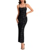 image:imageLYANER Womens Floral Lace Adjustable Spaghetti Strap Bodycon Elegant Long DressBlack