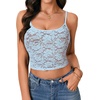 image:imageLYANER Womens Floral Lace See Through Scoop Neck Sleeveless Sexy Cami Crop TopBlue