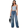 image:imageLYANER Womens Floral Lace See Through Scoop Neck Sleeveless Sexy Cami Crop TopBlue
