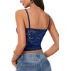 image:imageLYANER Womens Floral Lace See Through Scoop Neck Sleeveless Sexy Cami Crop TopDark Blue