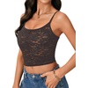 image:imageLYANER Womens Floral Lace See Through Scoop Neck Sleeveless Sexy Cami Crop TopDeep Gray