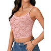 image:imageLYANER Womens Floral Lace See Through Scoop Neck Sleeveless Sexy Cami Crop TopLight Pink
