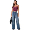 image:imageLYANER Womens Floral Lace See Through Scoop Neck Sleeveless Sexy Cami Crop TopPlum Purple