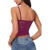image:imageLYANER Womens Floral Lace See Through Scoop Neck Sleeveless Sexy Cami Crop TopPlum Purple