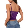 image:imageLYANER Womens Floral Lace See Through Scoop Neck Sleeveless Sexy Cami Crop TopPurple