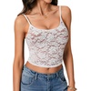 image:imageLYANER Womens Floral Lace See Through Scoop Neck Sleeveless Sexy Cami Crop TopWhite