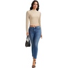 image:imageLYANER Womens Floral Mesh Long Sleeve Sheer Mock Neck Slim Fit Going Out Tee Crop TopsBlack Polka Dots
