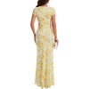 image:imageLYANER Womens Floral Mesh Ruffle V Neck Short Sleeve High Low Bodycon Wedding Guest Maxi DressLight Yellow