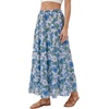 image:imageLYANER Womens Floral Print Elastic High Waisted Flowy A Line Tiered Boho Long SkirtsGrass Green