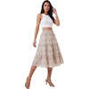 image:imageLYANER Womens Floral Print High Waisted A Line Tiered Ruffle Boho Swing Midi Skirts with PocketsApricot Floral Print