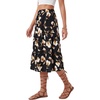 image:imageLYANER Womens Floral Print High Waisted A Line Tiered Ruffle Boho Swing Midi Skirts with PocketsBlack and Champagne Print