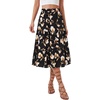 image:imageLYANER Womens Floral Print High Waisted A Line Tiered Ruffle Boho Swing Midi Skirts with PocketsBlack and Champagne Print