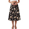 image:imageLYANER Womens Floral Print High Waisted A Line Tiered Ruffle Boho Swing Midi Skirts with PocketsBlack and Champagne Print