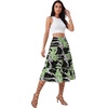 image:imageLYANER Womens Floral Print High Waisted A Line Tiered Ruffle Boho Swing Midi Skirts with PocketsDark Green Print