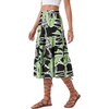 image:imageLYANER Womens Floral Print High Waisted A Line Tiered Ruffle Boho Swing Midi Skirts with PocketsDark Green Print
