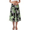 image:imageLYANER Womens Floral Print High Waisted A Line Tiered Ruffle Boho Swing Midi Skirts with PocketsDark Green Print