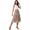 image:imageLYANER Womens Floral Print High Waisted A Line Tiered Ruffle Boho Swing Midi Skirts with PocketsLight Brown