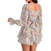 image:imageLYANER Womens Floral Print Off Shoulder Long Sleeve Ruffle Hem Romper Short JumpsuitFloral Green