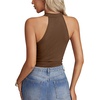 image:imageLYANER Womens Halter Neck Cut Out Y2K Cami Sexy Top Ribbed Knit Sleeveless Slim Fit Crop TopsChestnut Brown