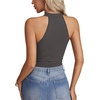 image:imageLYANER Womens Halter Neck Cut Out Y2K Cami Sexy Top Ribbed Knit Sleeveless Slim Fit Crop TopsDark Gray