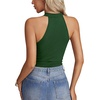 image:imageLYANER Womens Halter Neck Cut Out Y2K Cami Sexy Top Ribbed Knit Sleeveless Slim Fit Crop TopsDrak Green