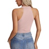 image:imageLYANER Womens Halter Neck Cut Out Y2K Cami Sexy Top Ribbed Knit Sleeveless Slim Fit Crop TopsDusty Pink