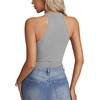 image:imageLYANER Womens Halter Neck Cut Out Y2K Cami Sexy Top Ribbed Knit Sleeveless Slim Fit Crop TopsLight Gray