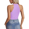 image:imageLYANER Womens Halter Neck Cut Out Y2K Cami Sexy Top Ribbed Knit Sleeveless Slim Fit Crop TopsLight Purple