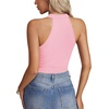 image:imageLYANER Womens Halter Neck Cut Out Y2K Cami Sexy Top Ribbed Knit Sleeveless Slim Fit Crop TopsPink