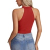image:imageLYANER Womens Halter Neck Cut Out Y2K Cami Sexy Top Ribbed Knit Sleeveless Slim Fit Crop TopsSolid Red