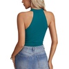 image:imageLYANER Womens Halter Neck Cut Out Y2K Cami Sexy Top Ribbed Knit Sleeveless Slim Fit Crop TopsTeal Blue