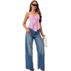 image:imageLYANER Womens Halter V Neck Peplum Cami Tie Knot Front Ruffle Sleeveless Going Out Slim Fit TopsLight Pink
