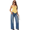 image:imageLYANER Womens Halter V Neck Peplum Cami Tie Knot Front Ruffle Sleeveless Going Out Slim Fit TopsLight Yellow