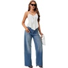 image:imageLYANER Womens Halter V Neck Peplum Cami Tie Knot Front Ruffle Sleeveless Going Out Slim Fit TopsWhite
