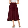 image:imageLYANER Womens High Elastic Waist Pleated Flare A Line Midi Skirt with Pockets Coffee Medium