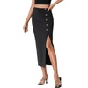 image:imageLYANER Womens High Waist Long Pencil Skirt Side Split Bodycon Party Club Night Out Midi SkirtsSolid Black