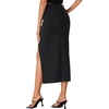 image:imageLYANER Womens High Waist Long Pencil Skirt Side Split Bodycon Party Club Night Out Midi SkirtsSolid Black