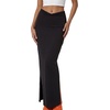 image:imageLYANER Womens High Waist Ruched Split Solid Pencil Long Maxi Skirt with Flap Pockets Black Small
