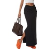 image:imageLYANER Womens High Waist Ruched Split Solid Pencil Long Maxi Skirt with Flap Pockets Black XLarge