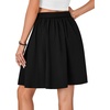 image:imageLYANER Womens High Waist Vinage Skirt Aline Flared Pleated Skater Casual Midi Skirts with BeltBlack