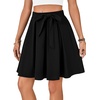 image:imageLYANER Womens High Waist Vinage Skirt Aline Flared Pleated Skater Casual Midi Skirts with BeltBlack