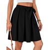 image:imageLYANER Womens High Waist Vinage Skirt Aline Flared Pleated Skater Casual Midi Skirts with BeltBlack