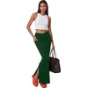 image:imageLYANER Womens High Waisted Bodycon Maxi Skirt Ruched Side Split Pencil Long Skirt with Flap PocketsDark Green