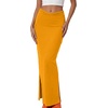 image:imageLYANER Womens High Waisted Bodycon Maxi Skirt Ruched Side Split Pencil Long Skirt with Flap PocketsPure Orange