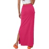 image:imageLYANER Womens High Waisted Bodycon Maxi Skirt Ruched Side Split Pencil Long Skirt with Flap PocketsRose